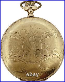 Antique Keystone Hunter Pocket Watch Case 16 Size Gold Filled w Guilloche Finish