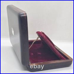 Antique LONGINES Wooden BOX for Pocket Watches Mother of Pearl Emblem 1900 EMPTY