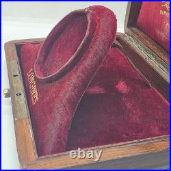 Antique LONGINES Wooden BOX for Pocket Watches Mother of Pearl Emblem 1900 EMPTY