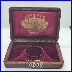 Antique LONGINES Wooden BOX for Pocket Watches Mother of Pearl Emblem 1900 EMPTY