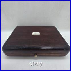 Antique LONGINES Wooden BOX for Pocket Watches Mother of Pearl Emblem 1900 EMPTY