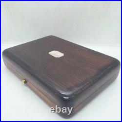 Antique LONGINES Wooden BOX for Pocket Watches Mother of Pearl Emblem 1900 EMPTY