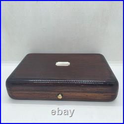 Antique LONGINES Wooden BOX for Pocket Watches Mother of Pearl Emblem 1900 EMPTY