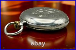 Antique Labrador Swiss Pocket Watch c. 1900 Silver Case Grand Prix Paris