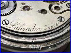 Antique Labrador Swiss Pocket Watch c. 1900 Silver Case Grand Prix Paris
