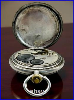 Antique Labrador Swiss Pocket Watch c. 1900 Silver Case Grand Prix Paris