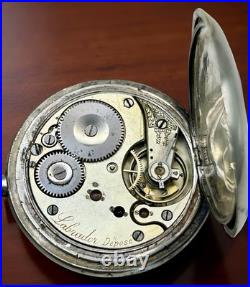 Antique Labrador Swiss Pocket Watch c. 1900 Silver Case Grand Prix Paris