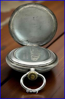 Antique Labrador Swiss Pocket Watch c. 1900 Silver Case Grand Prix Paris