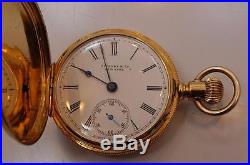 Antique Ladies Tiffany & Co. 18k Gold Pocket Watch Hunter Case Gold NR