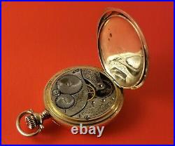 Antique Lady Elgin Pocket Watch Gold Fill Hunter Case Fancy Dial S/N 11816204