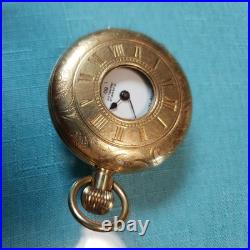 Antique Lawrence Gold Plated Half Hunter Cased Pocket Watch