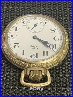 Antique Le Roy Pocket Watch 15j Derby Rolled Gold Plate Ornate Case Runs