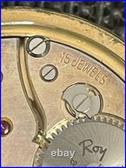 Antique Le Roy Pocket Watch 15j Derby Rolled Gold Plate Ornate Case Runs