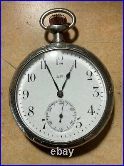 Antique Lip Watch Pocket Sterling Silver Case Enamel Serviced French Nouveau Old