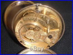 Antique Liverpool Verge Fusee Silver Case Pocket Watch Porcelain Face Key Wind