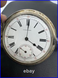 Antique Longines 800 Silver Pocket Watch 1889 Grand Prix Case 15 Rubies Paris