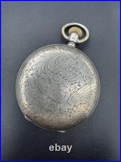 Antique Longines 800 Silver Pocket Watch 1889 Grand Prix Case 15 Rubies Paris