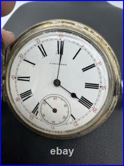 Antique Longines 800 Silver Pocket Watch 1889 Grand Prix Case 15 Rubies Paris
