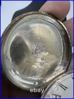 Antique Longines 800 Silver Pocket Watch 1889 Grand Prix Case 15 Rubies Paris