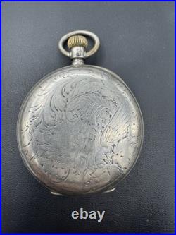 Antique Longines 800 Silver Pocket Watch 1889 Grand Prix Case 15 Rubies Paris
