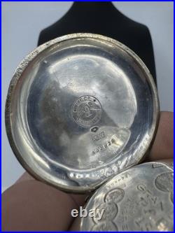 Antique Longines 800 Silver Pocket Watch 1889 Grand Prix Case 15 Rubies Paris