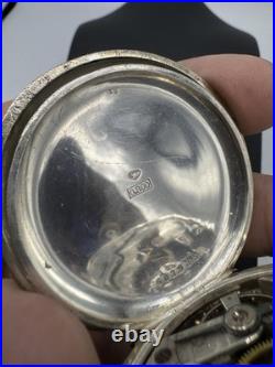 Antique Longines 800 Silver Pocket Watch 1889 Grand Prix Case 15 Rubies Paris