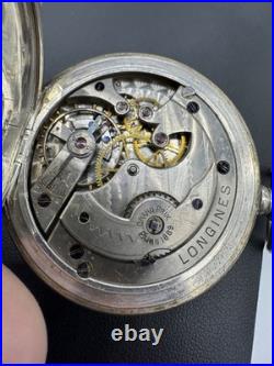 Antique Longines 800 Silver Pocket Watch 1889 Grand Prix Case 15 Rubies Paris