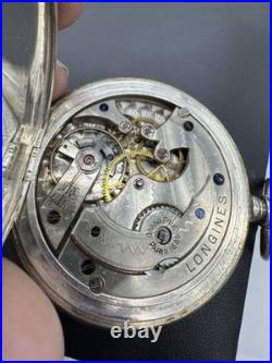 Antique Longines 800 Silver Pocket Watch 1889 Grand Prix Case 15 Rubies Paris