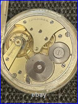 Antique Longines Silver Pocket Watch Paris Grand Prix 1900 1/2 Hunter Case Runs