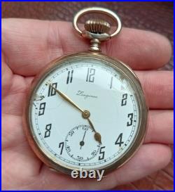 Antique Longines Swiss Made Pocket Watch in Silver Case