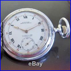 Antique Longines Swiss Pocket watch 1900s silver 0.900 case Full Hunter-style