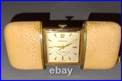Antique Marshall Pocket Travel Watch Sliding Leather Case Purse Watch RUNNING