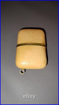 Antique Marshall Pocket Travel Watch Sliding Leather Case Purse Watch RUNNING