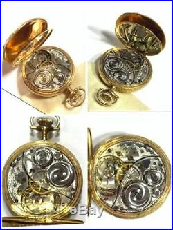 Antique Multi Color 14K Sold Gold Elgin pocket watch Hunter case
