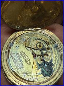 Antique N. H. W. Co Special Pocket Watch 17 Jewel Swiss Mvmt Hunter Case Train Dial