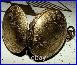 Antique N. H. W. Co Special Pocket Watch 17 Jewel Swiss Mvmt Hunter Case Train Dial