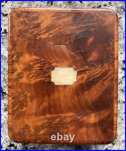 Antique Napoleon III 3rd Era French Pocket Watch Case Coffin-Mahogany Burl-RARE