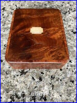 Antique Napoleon III 3rd Era French Pocket Watch Case Coffin-Mahogany Burl-RARE