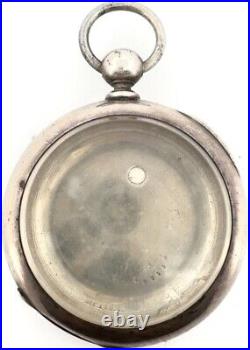 Antique Newport Open Face Pocket Watch Case for 18 Size Key Wind Coin Silver