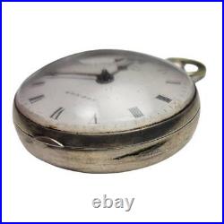 Antique Norton London Verge Fusee Sterling Silver Pair Case Pocket Watch AS-IS