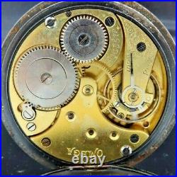 Antique Omega 15J Manual Wind Pocket Watch Runs for Repair + Gun Metal Case