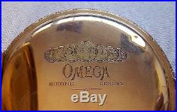 Antique Omega 18k Solid Gold Engraved Case Pocket Watch 78,4 Grams