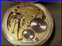 Antique Omega Bienne Geneve 18 Ligne Case Gold Plated 0.800 Silver Pocket Watch