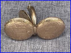 Antique Omega Gold Filled 15j Pocket Watch Ornate Full Hunter Case Runs