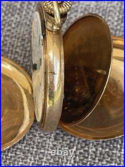 Antique Omega Gold Filled 15j Pocket Watch Ornate Full Hunter Case Runs