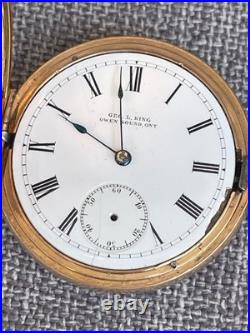 Antique Omega Gold Filled 15j Pocket Watch Ornate Full Hunter Case Runs