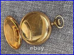 Antique Omega Gold Filled 15j Pocket Watch Ornate Full Hunter Case Runs