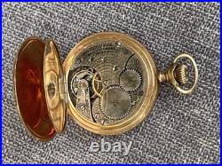 Antique Omega Gold Filled 15j Pocket Watch Ornate Full Hunter Case Runs