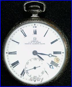 Antique Omega Pocket Watch Nickle Case C F Clare 1920's Runs