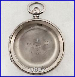 Antique Open Face Pocket Watch Case for 45mm Sterling Silver English